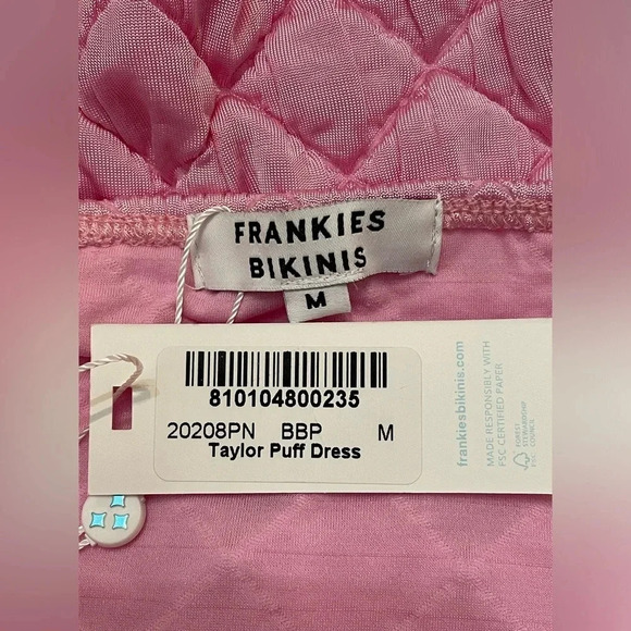 Frankie’s Bikinis Taylor Strapless‎ Puff Dress•BabyPink•Size Medium NWT - Picture 6 of 6